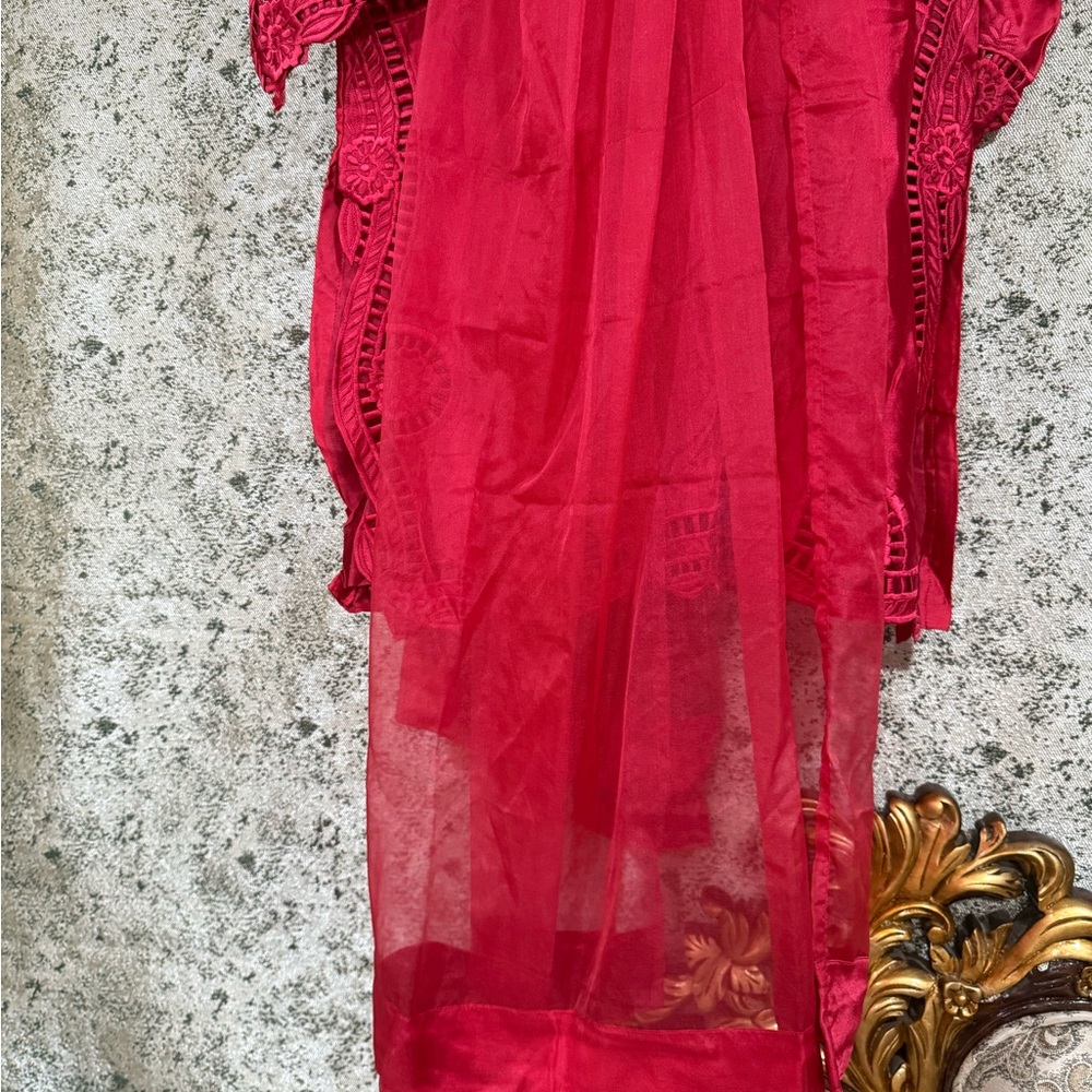 Elegant Red Designer Indian Pakistani Dress With … - image 7